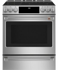 Café - 5.7 Cu. Ft. Slide-In Electric Induction True Convection Range with Steam Cleaning and In-Oven Camera - Stainless steel