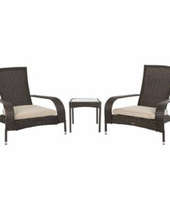 Patio Sense - Coconino Wicker 3-Piece Chat Set - Mocha