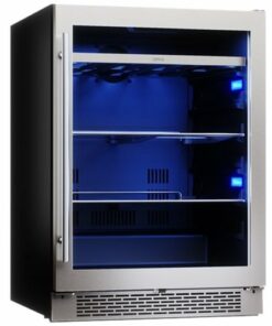 Zephyr - Presrv 24 in. 7-Bottle and 112 Can Single Zone Beverage Cooler - Stainless Steel/Glass