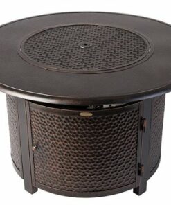 Fire Sense - Weyland Round Aluminum LPG Fire Pit - Antique Bronze