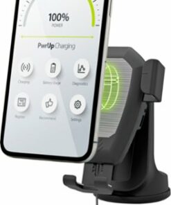 Bracketron - PwrUp Qi Gravity 10W Fast Wireless Charging Mount for Most Cell Phones - Black