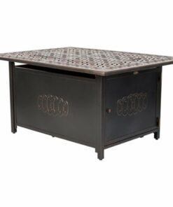 Fire Sense - Dynasty Rectangular Aluminum LPG Fire Pit - Antique Bronze
