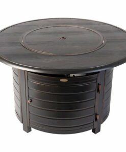 Fire Sense - Thatcher Round Aluminum LPG Fire Pit - Antique Bronze