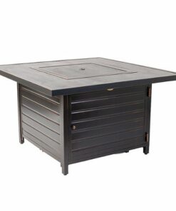 Fire Sense - Langhorne Square Aluminum LPG Fire Pit - Antique Bronze