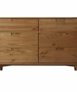 Walker Edison - Mid Century Modern Solid Wood 6-Drawer Dresser - Caramel
