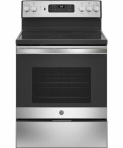 GE - 5.3 Cu. Ft. Freestanding Electric Convection Range with Self-Cleaning and No-Preheat Air Fry - Stainless steel 1