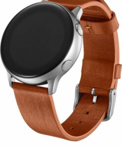 Platinum™ - Leather Watch Band for Samsung Galaxy Watch, Galaxy Watch3, Galaxy Watch4, Galaxy Active, and Galaxy Active 2 - Copper