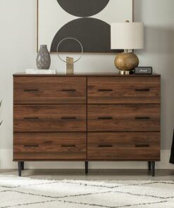 Walker Edison - Farmhouse 6-Drawer Dresser - Dark Walnut