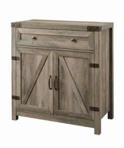 Walker Edison - Farmhouse Barn Door Accent Cabinet - Gray Wash