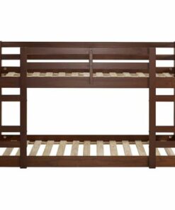 Walker Edison - Low 44" Twin over Twin-Size Bunk Bed - Walnut