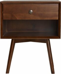 Walker Edison - Mid-Century Solid Wood Nightstand - Walnut