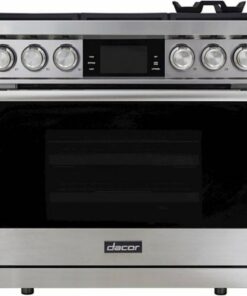 Dacor - Contemporary 4.8 Cu. Ft. Freestanding Dual Fuel Four Part Pure Convection Range with Steam-Assist Oven, Natural Gas - Silver Stainless Steel