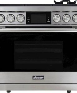 Dacor - Contemporary 4.8 Cu. Ft. Freestanding Dual Fuel Four Part Pure Convection Range with Steam-Assist Oven, Liquid Propane - Silver Stainless Steel