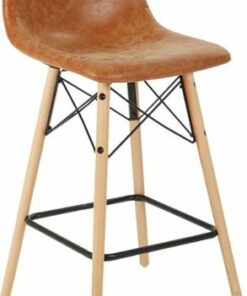 OSP Home Furnishings - Allen Faux Leather Counter Stool (Set of 2) - Sand