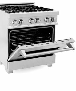 ZLINE - 4.0 cu. ft. Dual Fuel Range with Gas Stove and Electric Oven in DuraSnow® Stainless Steel - Snow Stainless