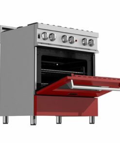 ZLINE - 4.0 cu. ft. Dual Fuel Range with Gas Stove and Electric Oven in Fingerprint Resistant Stainless Steel and Red Matte Door - Matte Red