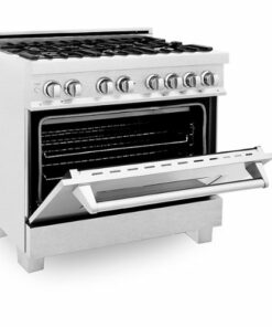 ZLINE - 4.6 cu. ft. Dual Fuel Range with Gas Stove and Electric Oven in in Fingerprint Resistant Stainless Steel - Snow Stainless