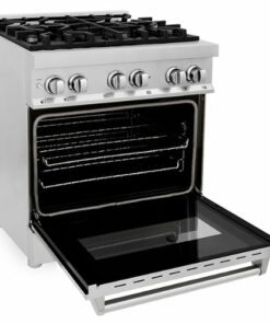 ZLINE - 4.0 cu. ft. Dual Fuel Range with Gas Stove and Electric Oven in Stainless Steel - Stainless steel
