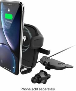 iOttie - Easy One Touch 2 Wireless Fast Charge Universal Air Vent & CD Mount for Mobile Phones - Black