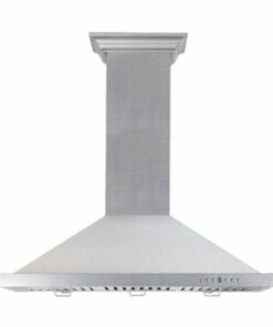 ZLINE - 36" Designer Series Fingerprint Resistant Stainless Steel Convertible Vent Wall Mount Range Hood (8KBS-36) - Snow Stainless