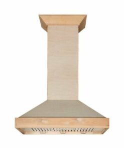 ZLINE - Designer Wood 30" Externally Vented Range Hood - Stainless steel