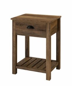 Walker Edison - Rectangular Country High-Grade MDF 1-Drawer Side Table - Rustic Oak