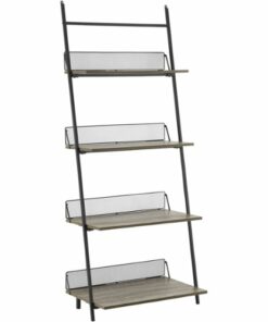 Walker Edison - Industrial Powder-Coated Steel, High-Grade MDF & Durable Laminate 4-Shelf Bookcase - Gray Wash