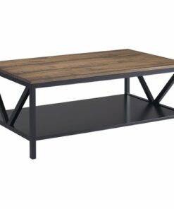 Walker Edison - Rectangular Farmhouse Solid Pine Wood Coffee Table - Reclaimed Barnwood