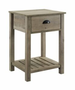 Walker Edison - Rectangular Country High-Grade MDF 1-Drawer Side Table - Gray Wash