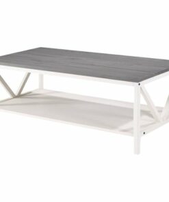 Walker Edison - Rectangular Farmhouse Solid Pine Wood Coffee Table - Gray