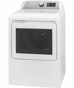 GE - 7.4 Cu. Ft. 12-Cycle Gas Dryer with HE Sensor Dry - White on White/Silver Backsplash
