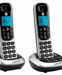 Motorola - MOTO-CD4012 Expandable Cordless Phone System with Digital Answering System - Black