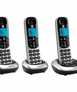 Motorola - MOTO-CD4013 Expandable Cordless Phone System with Digital Answering System - Black