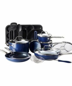 Blue Diamond - 20-Piece Cookware Set - Blue