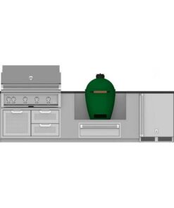 Hestan - GE Series 12' Outdoor Living Suite with Egg-Shaped Smoker/Grill (Custom Countertop) - Silver