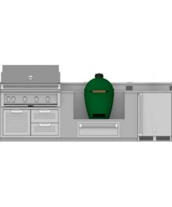 Hestan - GE Series 12' Outdoor Living Suite with Egg-Shaped Smoker/Grill and Bar - Stainless Steel