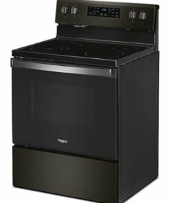 Whirlpool - 5.3 Cu. Ft. Freestanding Electric Range with Self-Cleaning and Frozen Bake - Black Stainless Steel