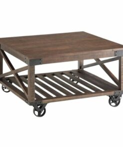 Simpli Home - Harding Square Industrial Mango Wood Coffee Table - Distressed Dark Brown