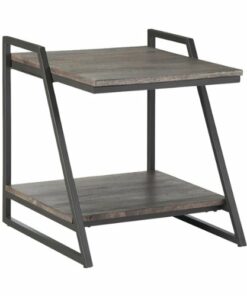 Simpli Home - Braxton Square Contemporary Industrial Solid Mango Wood End Table - Carbon Stain