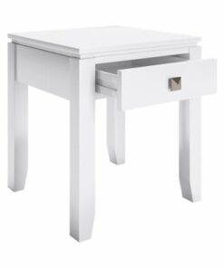 Simpli Home - Cosmopolitan Square Contemporary Wood 1-Drawer End Table - White