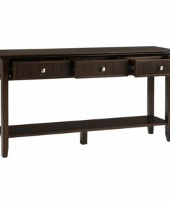 Simpli Home - Acadian Rustic Wood 3-Drawer Table - Brunette Brown
