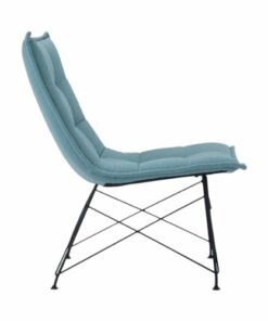 Simpli Home - Elsie Contemporary Metal, Woven Fabric & Plywood Accent Chair - Aqua