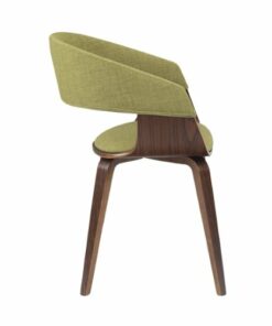 Simpli Home - Lowell Mid Century Modern Bentwood Dining Chair in Linen Look Fabric - Acid Green