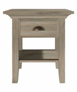 Simpli Home - Redmond Square Rustic Wood 1-Drawer End Table - Distressed Gray