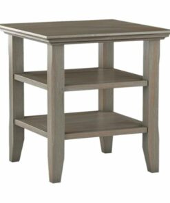 Simpli Home - Acadian Square Solid Wood End Table - Distressed Gray
