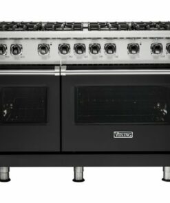 Viking - Professional 5 Series 6.1 Cu. Ft.  Freestanding Double Oven LP Gas Convection Range - Cast Black 0