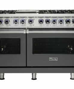 Viking - Professional 7 Series Freestanding Double Oven Gas Convection Range - Damascus gray 0
