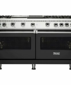 Viking - Professional 5 Series Freestanding Double Oven Gas Convection Range - Cast black 0