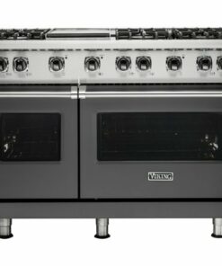 Viking - Professional 5 Series Freestanding Double Oven Gas Convection Range - Damascus gray 1