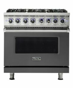 Viking - Professional 7 Series 5.1 Cu. Ft. Freestanding LP Gas Convection Range - Damascus Gray